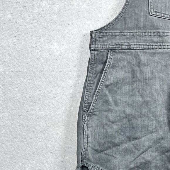 Aerie Overall Womens XS Gray Stretch Romper Denim Jeans Shorts - Picture 6 of 14